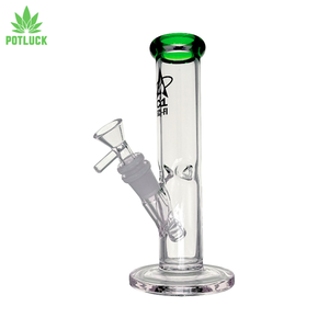 20cm bong boasts clean lines and comes in four sleek colour options for the mouth rim.