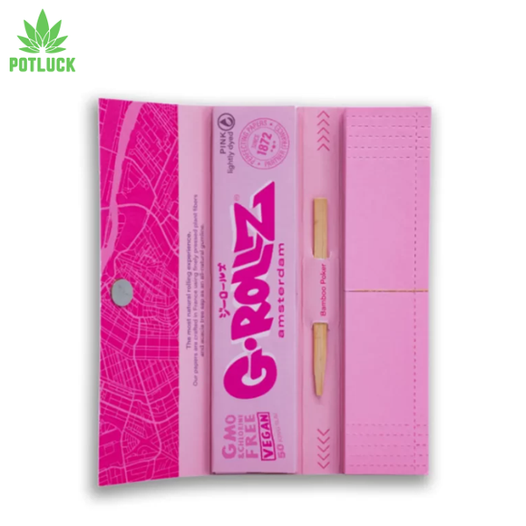 G-Rollz | Pink Kingsize Rolling Papers with tips