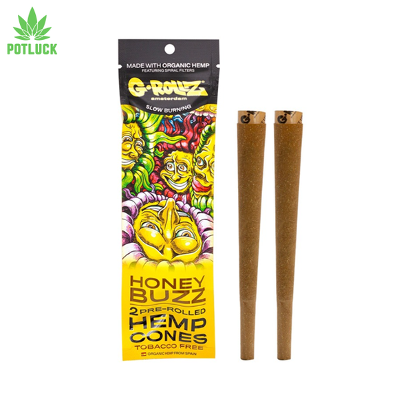 G-Rollz organic Honey flavoured hemp cones pre-rolled 2 pack
