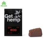 Red OG CBD Hash 35% cbd content. with a red hue throughout the cbd hash