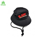 Raw natural rolling papers Black Bucket hat with red raw writing