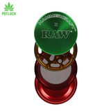 Raw hammercraft durable rasta coloured 4 piece grinder 63mm