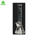  The bong is 44 cm of height and the glass and the chillum is 18.8mm. It comes with some ice noches that can hold some cubes for cooling your smoke.  7mm thick glass