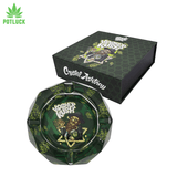 Best Buds crystal ashtray with a jewish man with a stash jar of herb