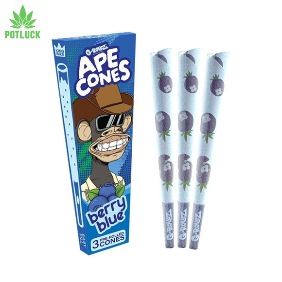 G-Rollz ape cones blueberry flavour with a squeezable tip for a flavour burst
