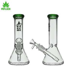 - Flared Beaker Design - Ice Catcher Inside Bong Neck 20 cm tall Blue rim