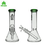 - Flared Beaker Design - Ice Catcher Inside Bong Neck 20cm tall Green Rim