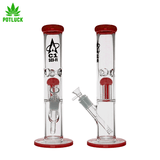 - Vertical Bong With Ice Catcher & Jellyfish Smoke Diffuser - Thick Stable Base - Height: 37.5cm Tall, Red Colour