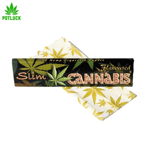Cannabis Flavoured Slim king sized rolling papers. Made from organic hemp paper