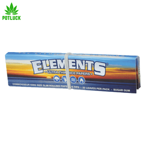  Elements are made from natural earth friendly materials like rice and sugar without the use of harsh chemicals or burn agents. They burn with virtually zero ash except for the natural sugar gum turning into caramel as it burns. The earthly result? The best rolling paper known to man.