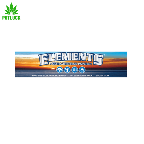  Elements are made from natural earth friendly materials like rice and sugar without the use of harsh chemicals or burn agents. They burn with virtually zero ash except for the natural sugar gum turning into caramel as it burns. The earthly result? The best rolling paper known to man.