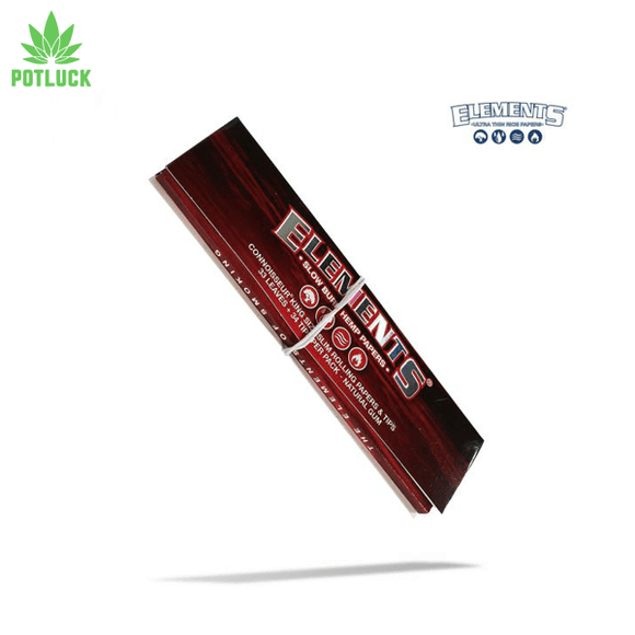 Elements Red are made of slow burning hemp. Each sheet has about 30% more stored energy than our Elements rice papers, so Elements Red outperform with moister and denser smoking materials.