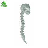 This clear quirky Glass Skull with spinal cord Dab tool