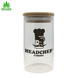 - Headchef Branded Lid Range  - Rubber Seal to Maintain The Freshest Herbs! - Capacity: 350ml - Height: 125mm Tall - Diameter: 63mm Wide