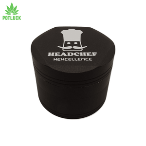 - 55mm 4 Part Metal Hexcellence Silk Touch Grinder with a unique stylish hexagonal design. two tone design with grey and brown 