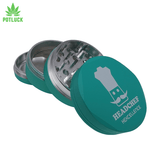 - 55mm 4 Part Metal Hexcellence Silk Touch Grinder with a unique stylish hexagonal design. two tone coloured teal and silver
