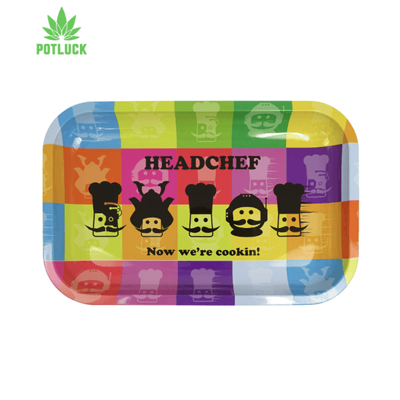 Headchef Family Metal Rolling tray large 'Now We're Cooking' 27.5cm x 17.5cm