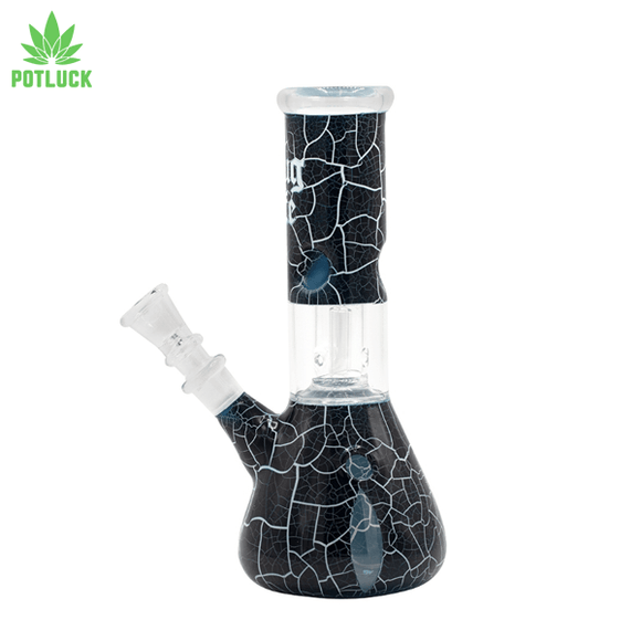Black cracked tile effect with perc in middle beaker shape