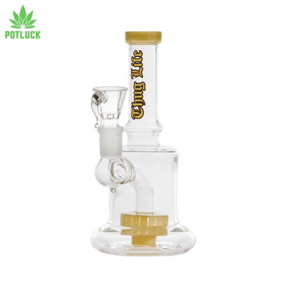 Expertly crafted for a smooth and enjoyable smoking experience, the Thug Life Sidecar Yellow Glass Bong stands at 17cm with a 25mm diameter and a 14.5mm joint